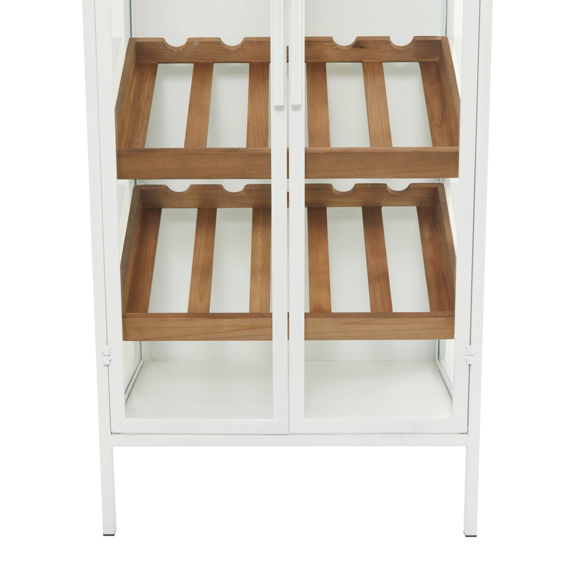 White Metal Farmhouse Standing Wine Rack 41" x 21" x 14"